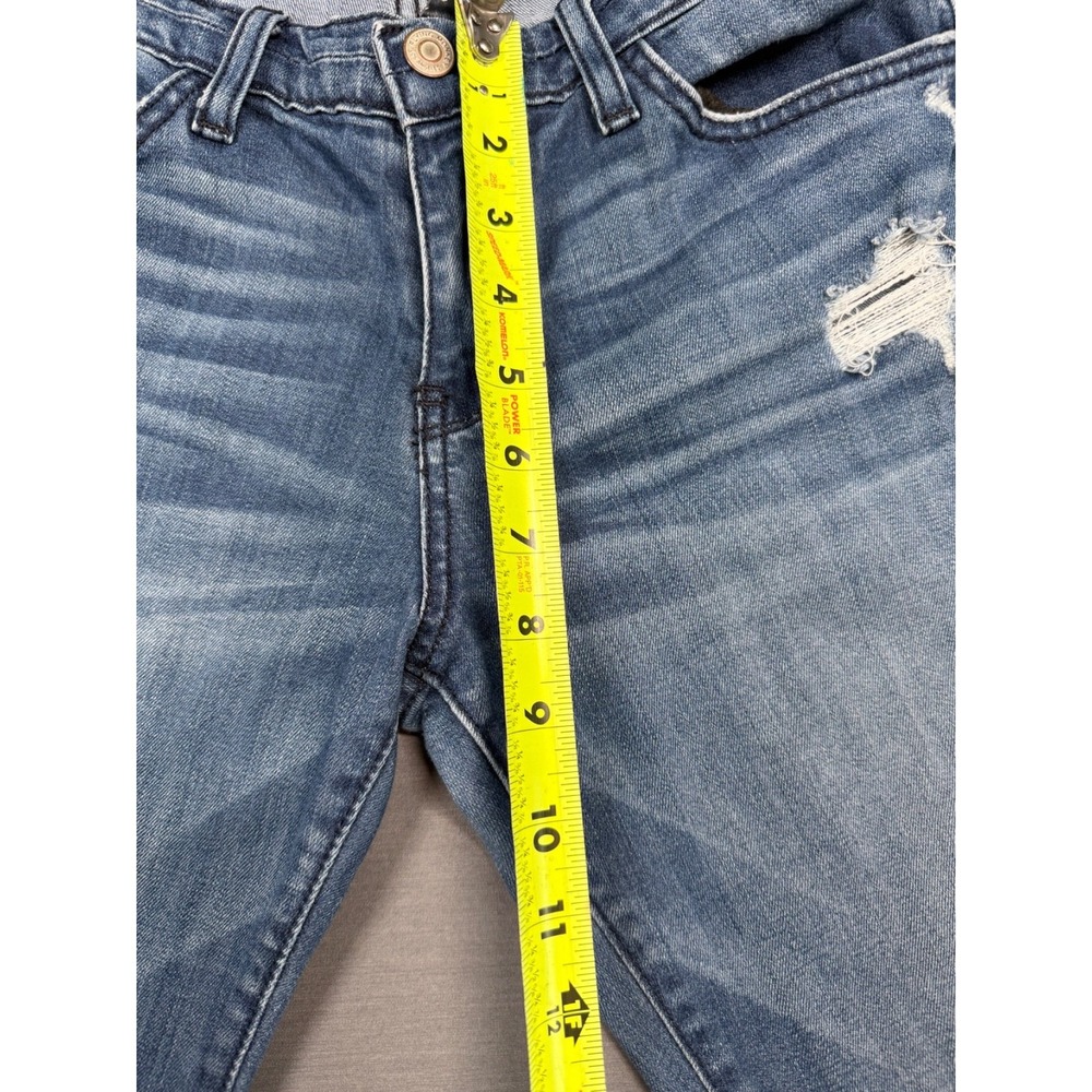 Flying Monkey Platinum Distressed Jeans Womens Sz 27 Blue Mid Rise Fray Raw Hem - Picture 8 of 11